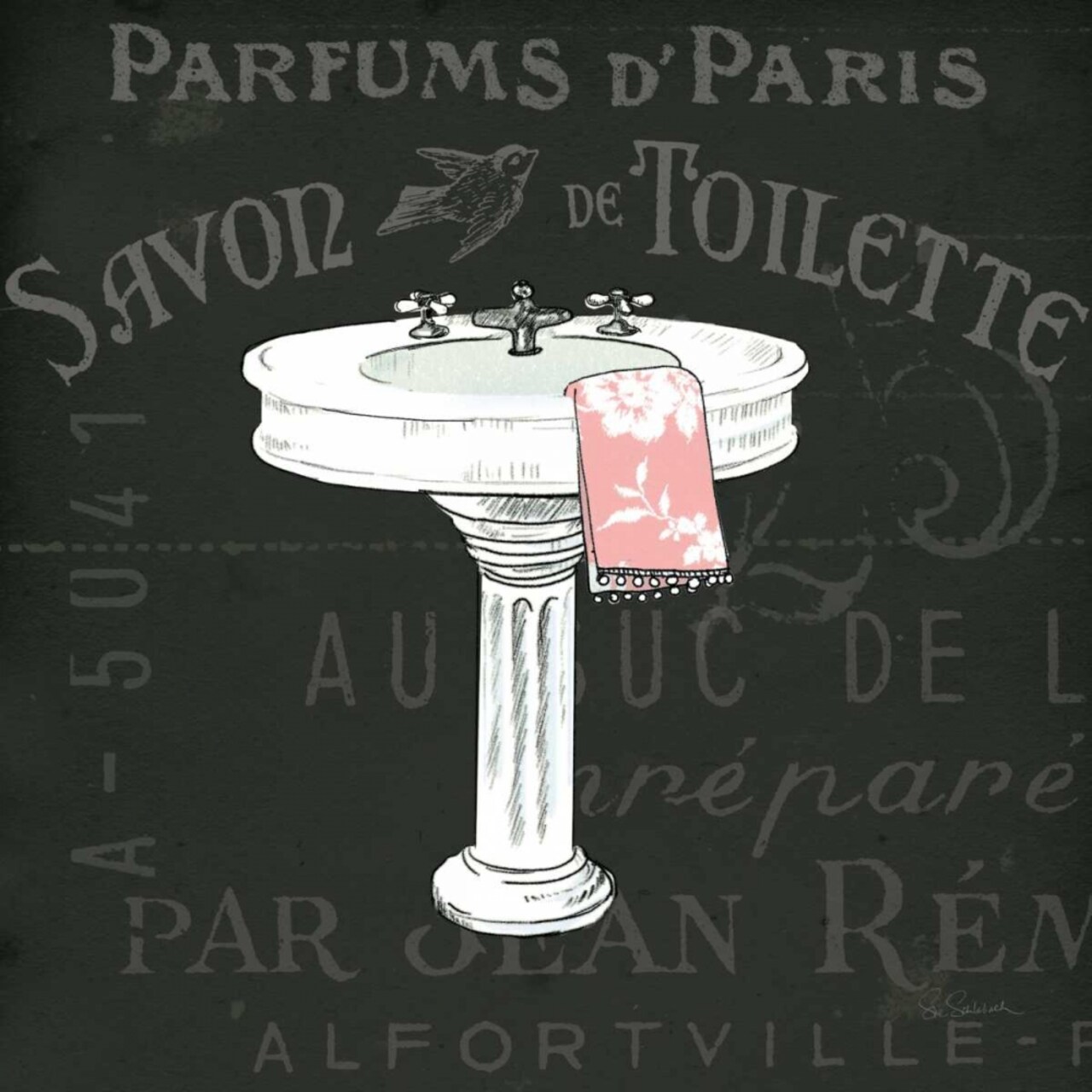 Chalkboard Bath I Poster Print by Sue Schlabach - Item # VARPDX15307